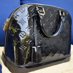Authentic Louis Vuitton Alma PM ~ Black Vernis